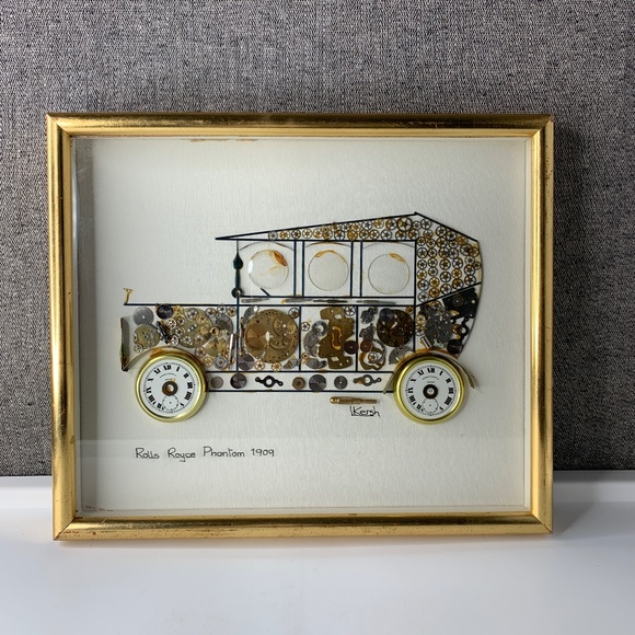 L Kersh of London Signed Horological Collage Rolls Royce Phantom 1909 - Framed - Picture 1 of 12